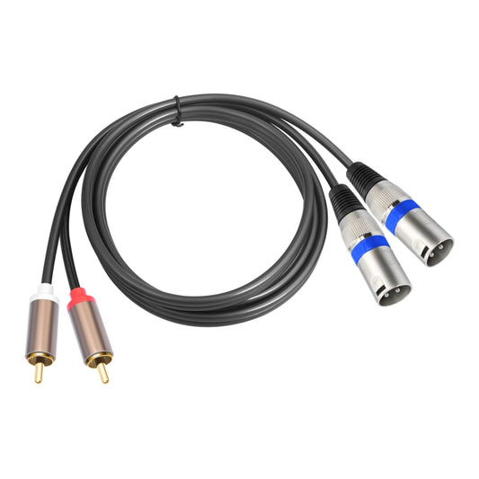 2 RCA Male to 2 XLR 3pin Male Audio Cable, Length:1.5m(Black Silver) by buy2fix