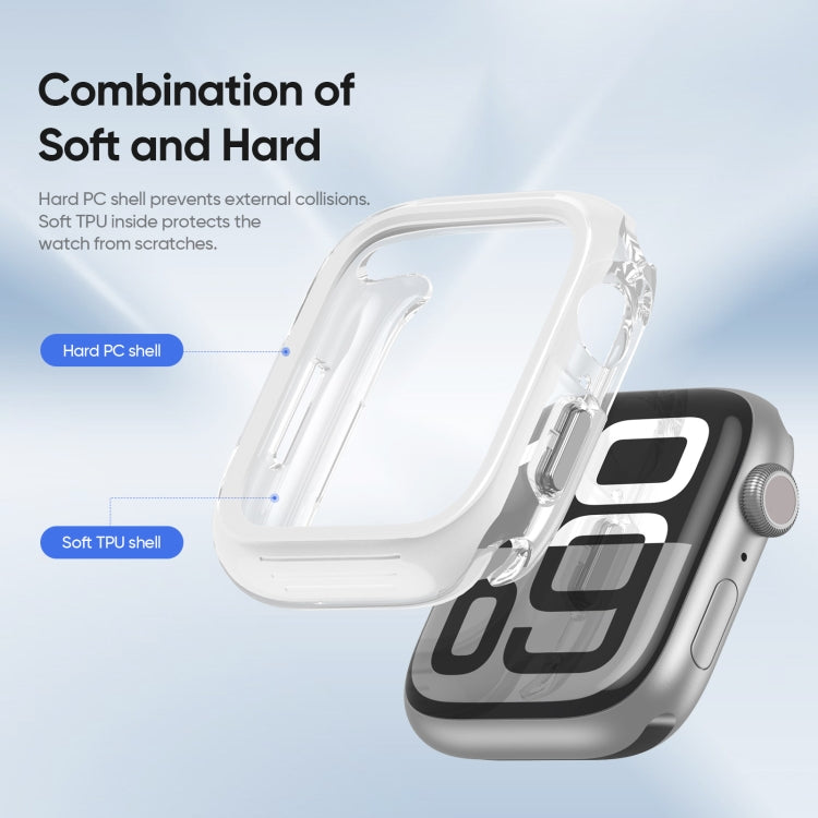 For Apple Watch Series 10 / 11 46mm DUX DUCIS Camo Series TPU Hybrid PC Watch Protective Case(White) by DUX DUCIS