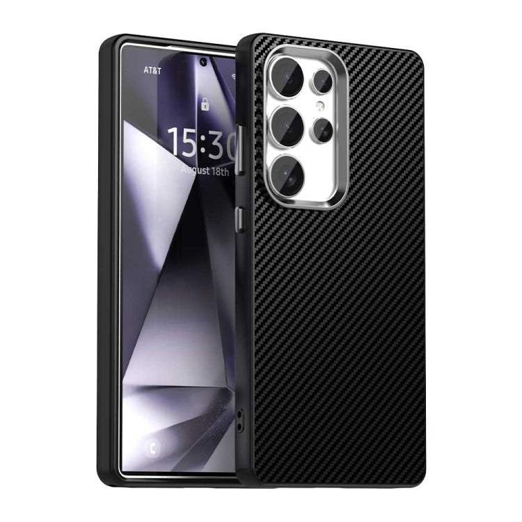 For Samsung Galaxy S25 Ultra 5G Carbon Fiber Series IMD Phone Case(Black) by buy2fix