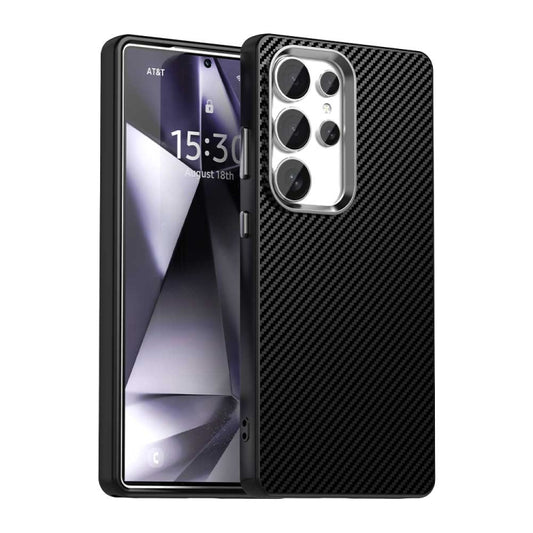 For Samsung Galaxy S25 Ultra 5G Carbon Fiber Series IMD Phone Case(Black) by buy2fix