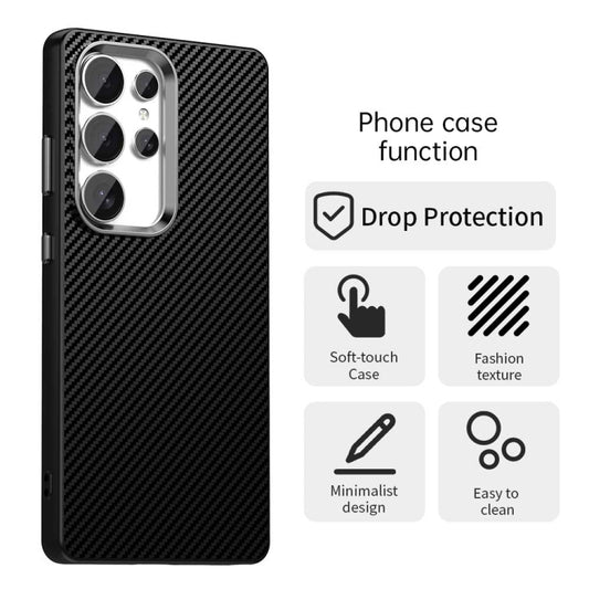 For Samsung Galaxy S25 Ultra 5G Carbon Fiber Series IMD Phone Case(Black) by buy2fix