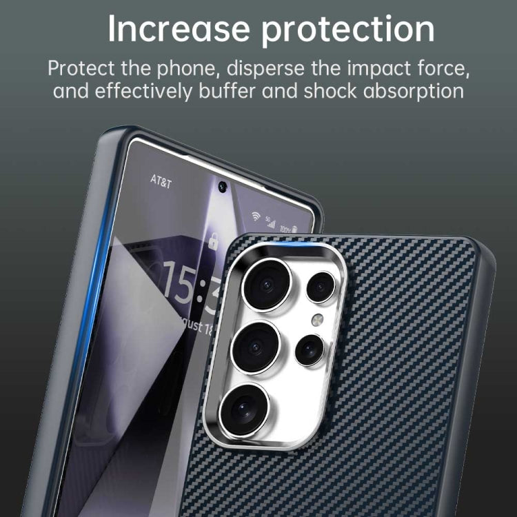 For Samsung Galaxy S25 Ultra 5G Carbon Fiber Series IMD Phone Case(Blue) by buy2fix