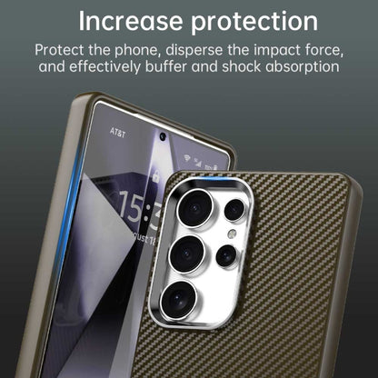For Samsung Galaxy S25 Ultra 5G Carbon Fiber Series IMD Phone Case(Brown) by buy2fix