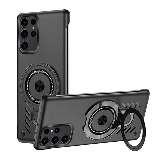 For Samsung Galaxy S25 Ultra 5G Ice Sense Series Graphene Cooling MagSafe Holder Phone Case(Black)
