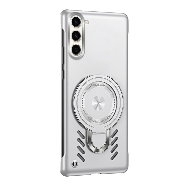 For Samsung Galaxy S25 5G Ice Sense Series Graphene Cooling MagSafe Holder Phone Case(Silver) by buy2fix