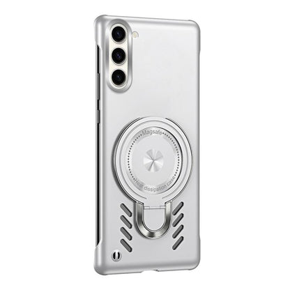For Samsung Galaxy S25 5G Ice Sense Series Graphene Cooling MagSafe Holder Phone Case(Silver) by buy2fix