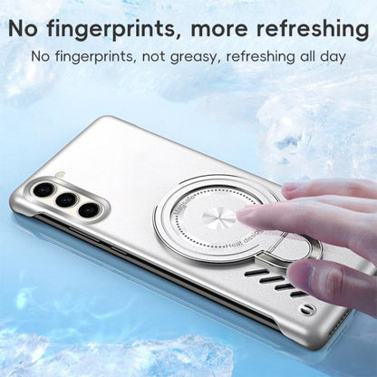 For Samsung Galaxy S25 5G Ice Sense Series Graphene Cooling MagSafe Holder Phone Case(Silver) by buy2fix