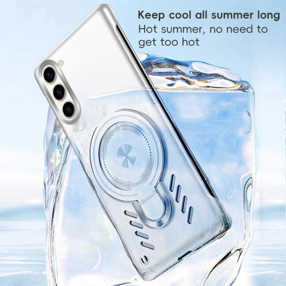 For Samsung Galaxy S25 5G Ice Sense Series Graphene Cooling MagSafe Holder Phone Case(Black) by buy2fix