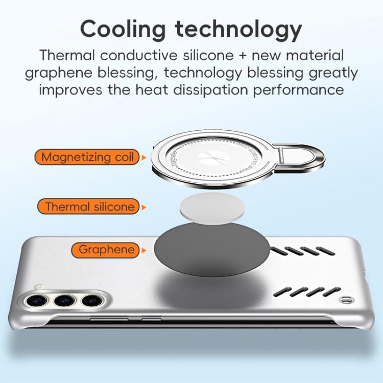 For Samsung Galaxy S25 5G Ice Sense Series Graphene Cooling MagSafe Holder Phone Case(Black) by buy2fix