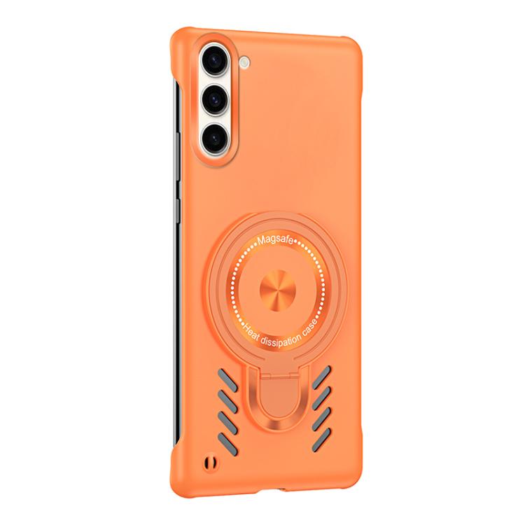 For Samsung Galaxy S25+ 5G Ice Sense Series Graphene Cooling MagSafe Holder Phone Case(Orange) - Galaxy S25+ 5G Cases by buy2fix | Online Shopping UK | buy2fix