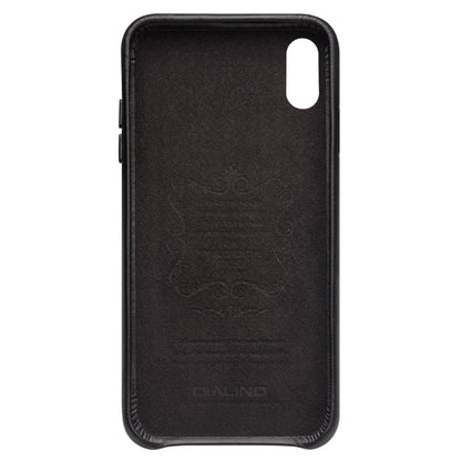 For iPhone XR QIALINO Shockproof Weave Cowhide Leather Protective Case(Black) - More iPhone Cases by QIALINO | Online Shopping UK | buy2fix