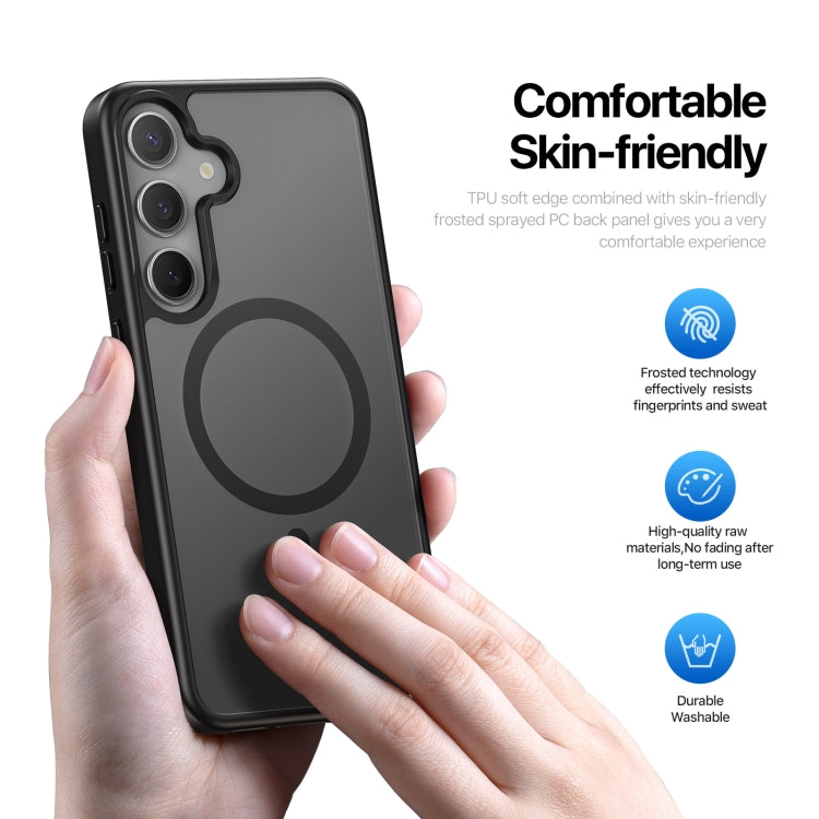 For Samsung Galaxy S25 5G DUX DUCIS Yind Series MagSafe TPU Hybrid PC Phone Case(Black) by DUX DUCIS