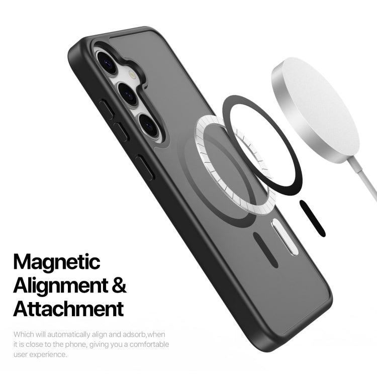 For Samsung Galaxy S25 5G DUX DUCIS Yind Series MagSafe TPU Hybrid PC Phone Case(Black) by DUX DUCIS