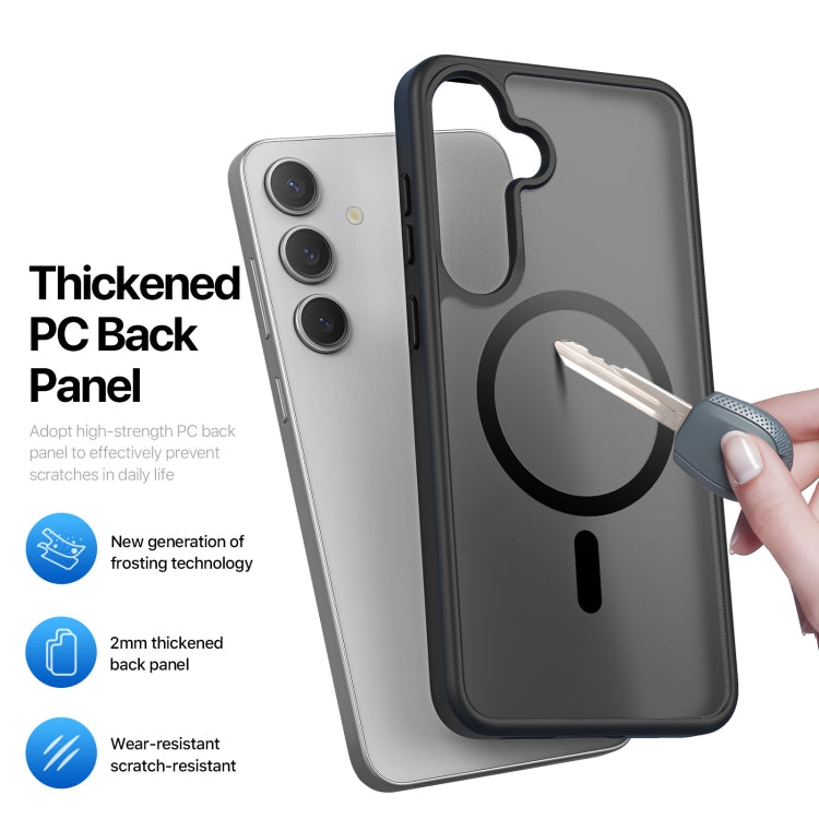 For Samsung Galaxy S25 5G DUX DUCIS Yind Series MagSafe TPU Hybrid PC Phone Case(Black) by DUX DUCIS