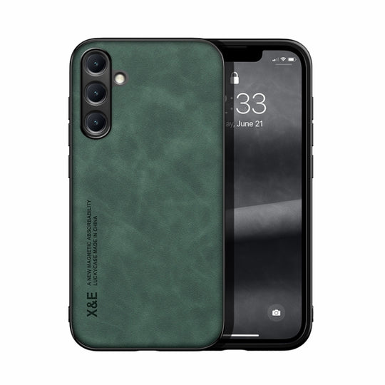 For Samsung Galaxy A16 4G Skin Feel Magnetic Leather Back Phone Case(Green)
