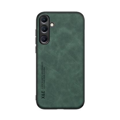 For Samsung Galaxy S25+ 5G Skin Feel Magnetic Leather Back Phone Case(Green) - Galaxy S25+ 5G Cases by buy2fix | Online Shopping UK | buy2fix