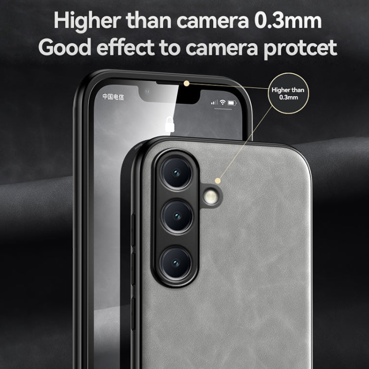 For Samsung Galaxy S25+ 5G Skin Feel Magnetic Leather Back Phone Case(Dark Grey) by buy2fix