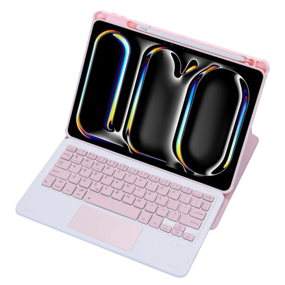 For iPad Pro 11 2024 L13-A 360 Rotation Acrylic Transparent Bluetooth Keyboard Leather Case With Touch Control(Pink) - For iPad Pro by buy2fix | Online Shopping UK | buy2fix