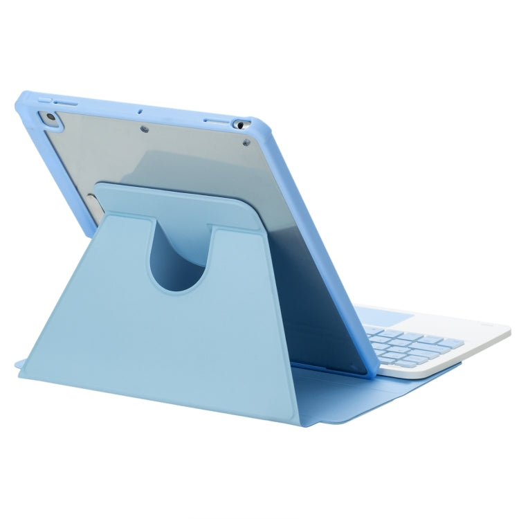 For iPad Pro 11 2024 L13-A 360 Rotation Acrylic Transparent Bluetooth Keyboard Leather Case With Touch Control(Blue) - For iPad Pro by buy2fix | Online Shopping UK | buy2fix