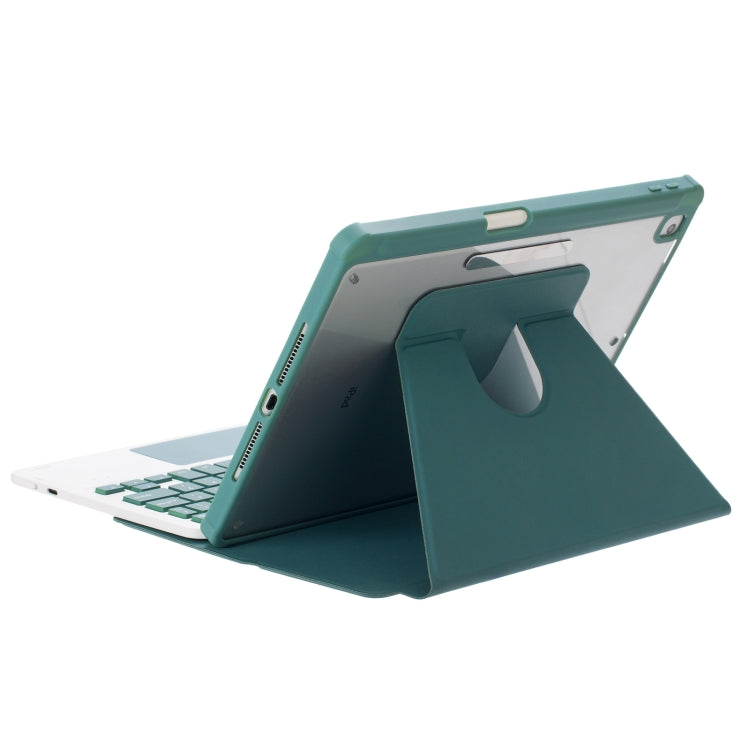 For iPad Pro 11 2024 L13-A 360 Rotation Acrylic Transparent Bluetooth Keyboard Leather Case With Touch Control(Green) - For iPad Pro by buy2fix | Online Shopping UK | buy2fix