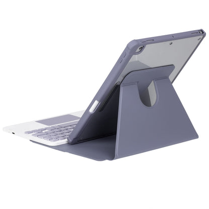 For iPad Pro 11 2024 L13-A 360 Rotation Acrylic Transparent Bluetooth Keyboard Leather Case With Touch Control(Purple) - For iPad Pro by buy2fix | Online Shopping UK | buy2fix