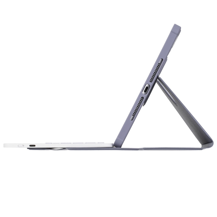 For iPad Pro 11 2024 L13-A 360 Rotation Acrylic Transparent Bluetooth Keyboard Leather Case With Touch Control(Purple) - For iPad Pro by buy2fix | Online Shopping UK | buy2fix
