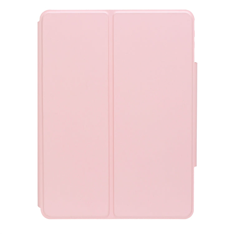 For iPad Pro 11 2024 L13-AS 360 Rotation Acrylic Transparent Bluetooth Keyboard Leather Case With Touch Control / Backlight(Pink) - For iPad Pro by buy2fix | Online Shopping UK | buy2fix