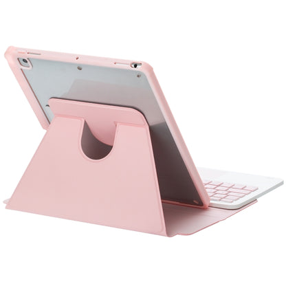 For iPad Pro 11 2024 L13-AS 360 Rotation Acrylic Transparent Bluetooth Keyboard Leather Case With Touch Control / Backlight(Pink) - For iPad Pro by buy2fix | Online Shopping UK | buy2fix