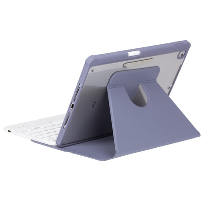 For iPad Pro 11 2024 L13-AS 360 Rotation Acrylic Transparent Bluetooth Keyboard Leather Case With Touch Control / Backlight(Purple) - For iPad Pro by buy2fix | Online Shopping UK | buy2fix