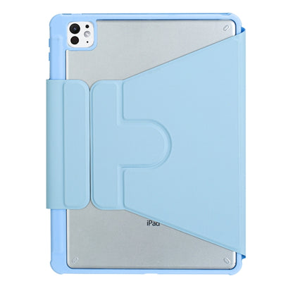For iPad Pro 11 2024 L13-B 360 Rotation Acrylic Transparent Bluetooth Keyboard Leather Case(Blue) - For iPad Pro by buy2fix | Online Shopping UK | buy2fix