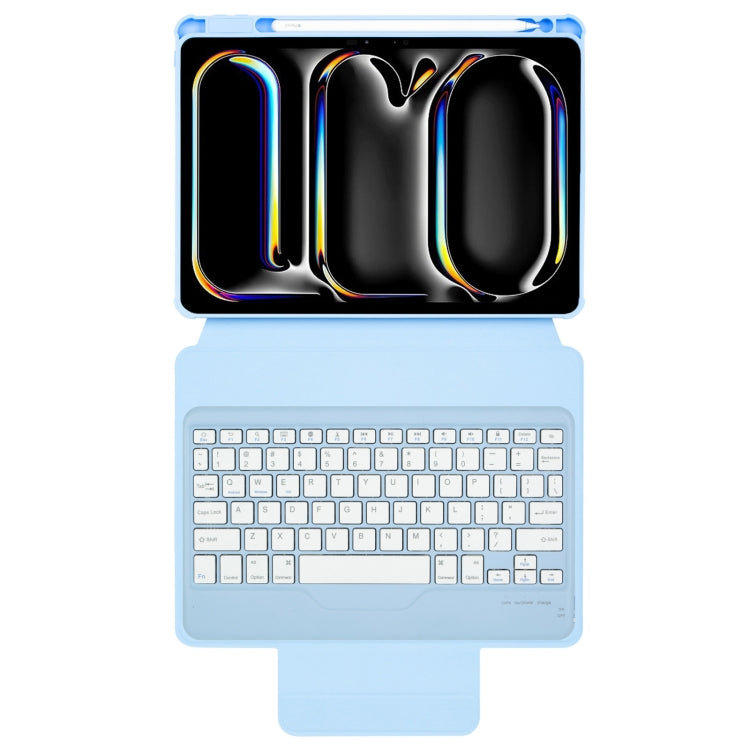 For iPad Pro 11 2024 L13-B 360 Rotation Acrylic Transparent Bluetooth Keyboard Leather Case(Blue) - For iPad Pro by buy2fix | Online Shopping UK | buy2fix