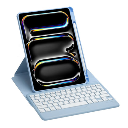 For iPad Pro 11 2024 L13-B 360 Rotation Acrylic Transparent Bluetooth Keyboard Leather Case(Blue) - For iPad Pro by buy2fix | Online Shopping UK | buy2fix