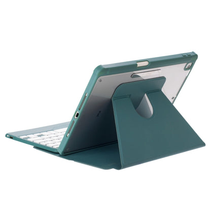 For iPad Pro 11 2024 L13-B 360 Rotation Acrylic Transparent Bluetooth Keyboard Leather Case(Green) - For iPad Pro by buy2fix | Online Shopping UK | buy2fix
