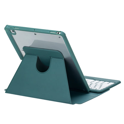 For iPad Pro 11 2024 L13-B 360 Rotation Acrylic Transparent Bluetooth Keyboard Leather Case(Green) - For iPad Pro by buy2fix | Online Shopping UK | buy2fix