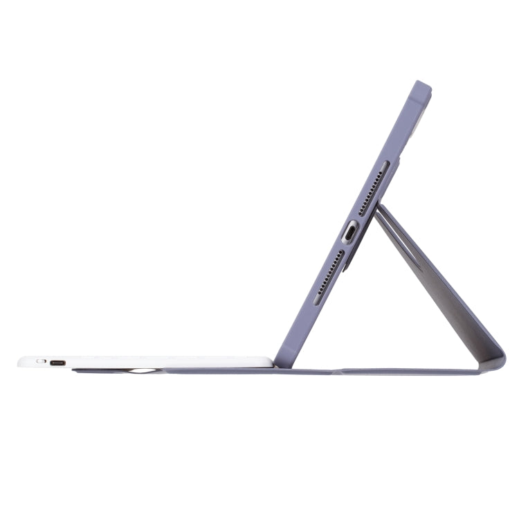 For iPad Pro 11 2024 L13-BS 360 Rotation Acrylic Transparent Bluetooth Keyboard Leather Case with Backlight(Purple) - For iPad Pro by buy2fix | Online Shopping UK | buy2fix