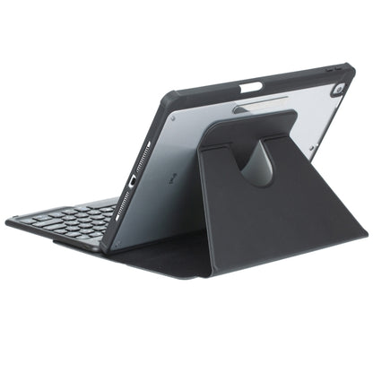 For iPad Pro 11 2024 YL13 360 Rotation Acrylic Transparent Round Keycap Bluetooth Keyboard Leather Case(Black) - For iPad Pro by buy2fix | Online Shopping UK | buy2fix