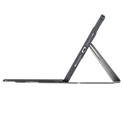 For iPad Pro 11 2024 YL13 360 Rotation Acrylic Transparent Round Keycap Bluetooth Keyboard Leather Case(Black) - For iPad Pro by buy2fix | Online Shopping UK | buy2fix
