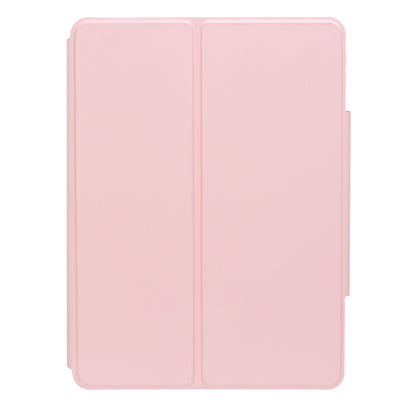 For iPad Pro 11 2024 YL13 360 Rotation Acrylic Transparent Round Keycap Bluetooth Keyboard Leather Case(Pink) - For iPad Pro by buy2fix | Online Shopping UK | buy2fix