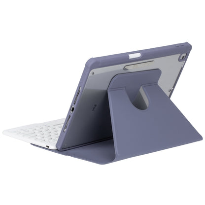 For iPad Pro 11 2024 YL13 360 Rotation Acrylic Transparent Round Keycap Bluetooth Keyboard Leather Case(Purple) - For iPad Pro by buy2fix | Online Shopping UK | buy2fix