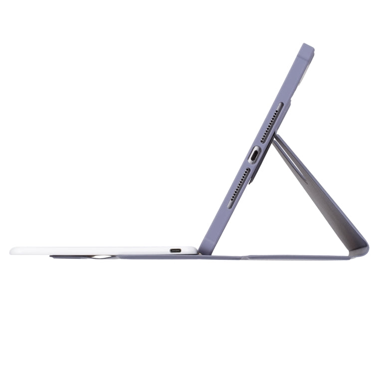 For iPad Pro 11 2024 YL13 360 Rotation Acrylic Transparent Round Keycap Bluetooth Keyboard Leather Case(Purple) - For iPad Pro by buy2fix | Online Shopping UK | buy2fix