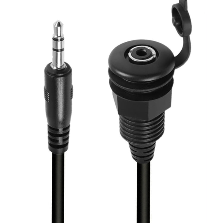 3.5mmTRS Stereo Thread Fixed Embedded Ground Plug Panel Audio Cable, Length: 0.3m(Male to Female) - Video & Audio Cable by buy2fix | Online Shopping UK | buy2fix
