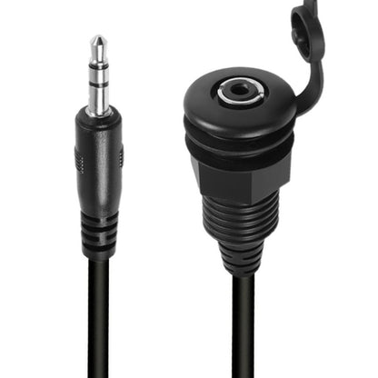 3.5mmTRS Stereo Thread Fixed Embedded Ground Plug Panel Audio Cable, Length: 0.3m(Male to Female) - Video & Audio Cable by buy2fix | Online Shopping UK | buy2fix