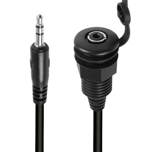 3.5mmTRS Stereo Thread Fixed Embedded Ground Plug Panel Audio Cable, Length: 0.3m(Male to Female) - Video & Audio Cable by buy2fix | Online Shopping UK | buy2fix