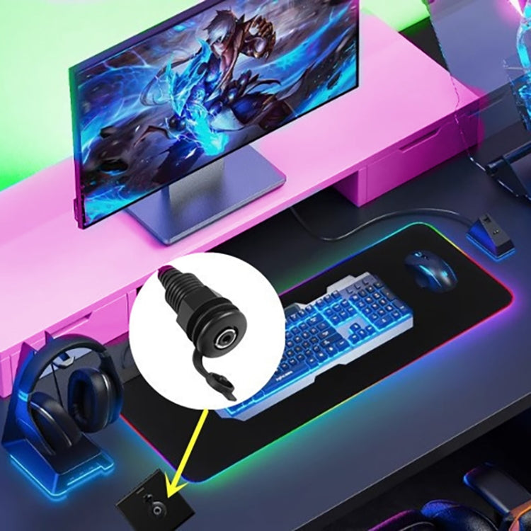 3.5mmTRS Stereo Thread Fixed Embedded Ground Plug Panel Audio Cable, Length: 0.3m(Male to Female) - Video & Audio Cable by buy2fix | Online Shopping UK | buy2fix