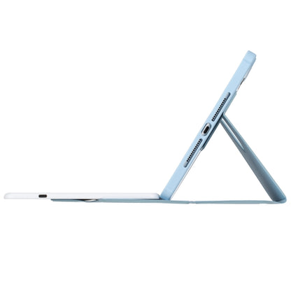 For iPad Pro 11 2024 YL13-A 360 Rotation Acrylic Transparent Round Keycap Bluetooth Keyboard Leather Case With Touch Control(Blue) - For iPad Pro by buy2fix | Online Shopping UK | buy2fix