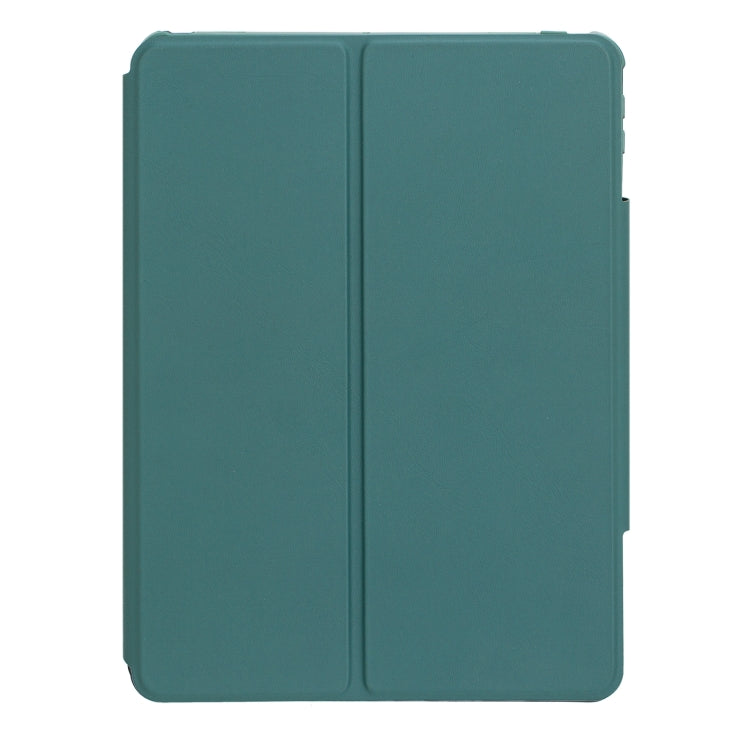 For iPad Pro 11 2024 YL13-A 360 Rotation Acrylic Transparent Round Keycap Bluetooth Keyboard Leather Case With Touch Control(Green) - For iPad Pro by buy2fix | Online Shopping UK | buy2fix
