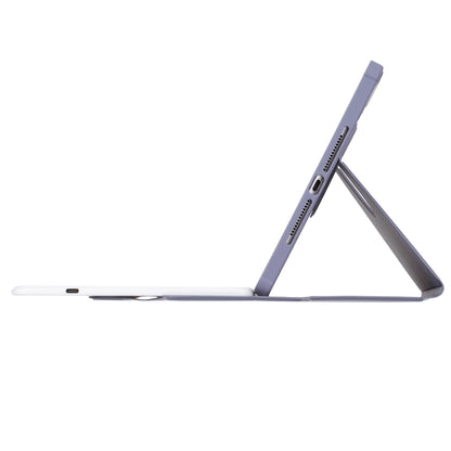 For iPad Pro 11 2024 YL13-A 360 Rotation Acrylic Transparent Round Keycap Bluetooth Keyboard Leather Case With Touch Control(Purple) - For iPad Pro by buy2fix | Online Shopping UK | buy2fix
