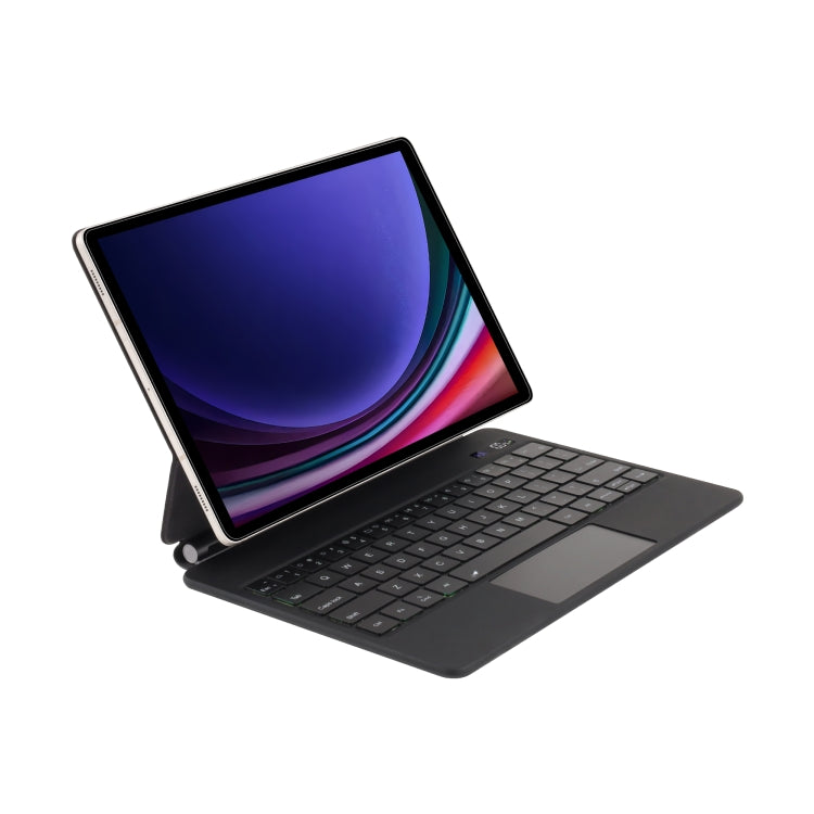 For Samsung Galaxy Tab S9 FE / S9 P710 Magnetic Bluetooth Keyboard Leather Tablet Case(Black) - Samsung Keyboard by buy2fix | Online Shopping UK | buy2fix