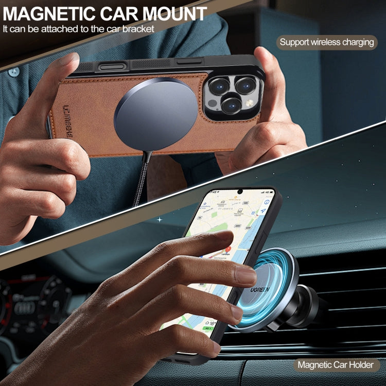 For iPhone 16 Pro Max LC.IMEEKE L5 Series Detachable RFID Card Bag Magsafe Phone Case(Brown) by LC.IMEEKE