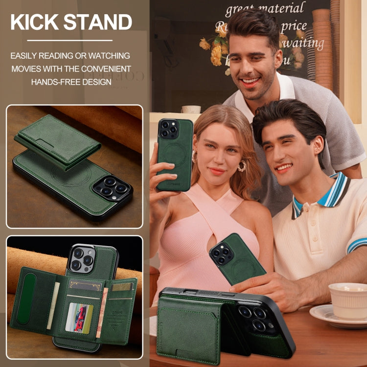 For iPhone 16 Pro Max LC.IMEEKE L5 Series Detachable RFID Card Bag Magsafe Phone Case(Green) by LC.IMEEKE